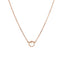 14k Rose Gold Necklace with Round White Topaz - 17 Inch