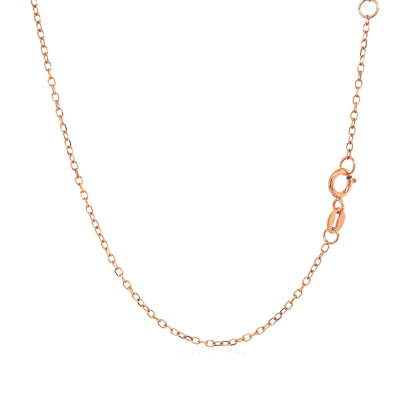 14k Rose Gold Necklace with Round White Topaz - 17 Inch