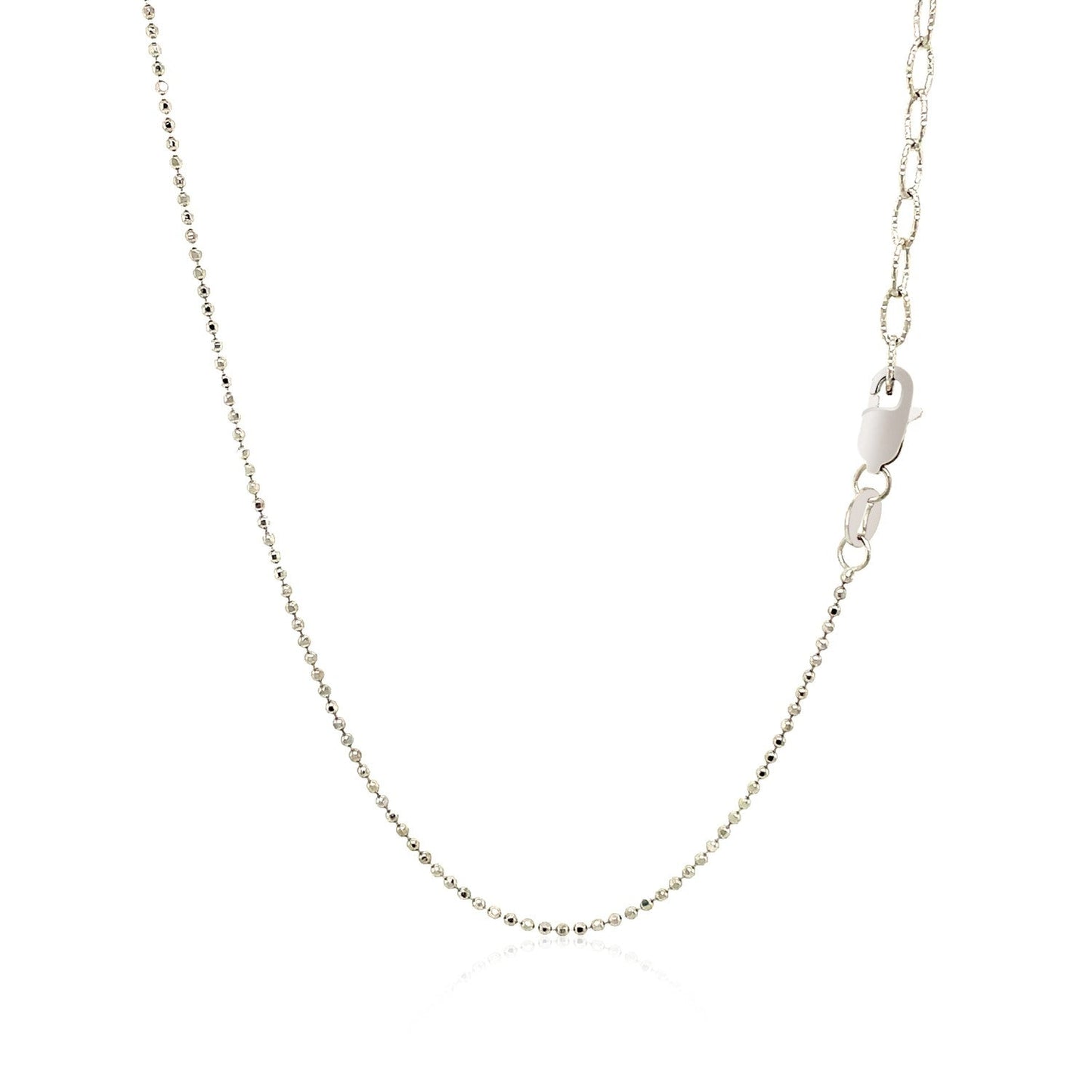 Collar de Oro Blanco de 14k con Charms de Diamante Redondo