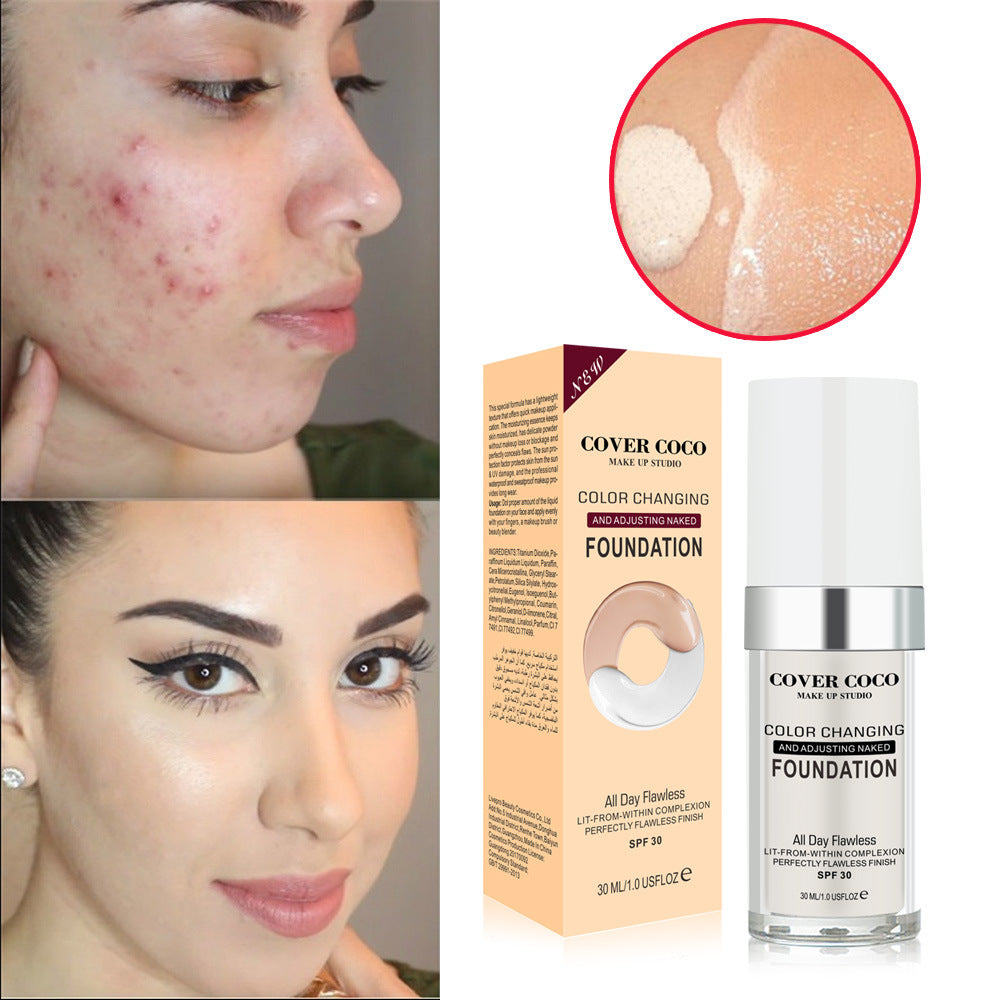 Color Changing Liquid Foundation Temperature Changing Complexion Liquid Foundation Color Changing Brightening Concealer Liquid Bb Cream - Korvel