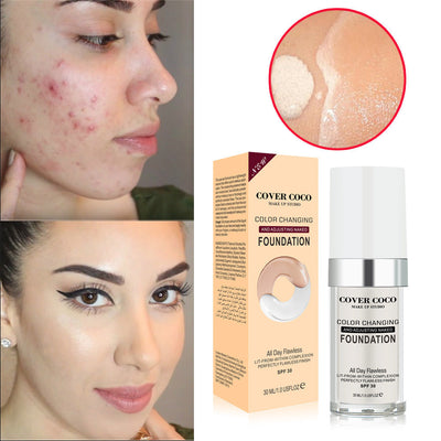 Color Changing Liquid Foundation Temperature Changing Complexion Liquid Foundation Color Changing Brightening Concealer Liquid Bb Cream - Korvel