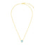 14k Yellow Gold Necklace with Cushion Blue Topaz - 17 Inch