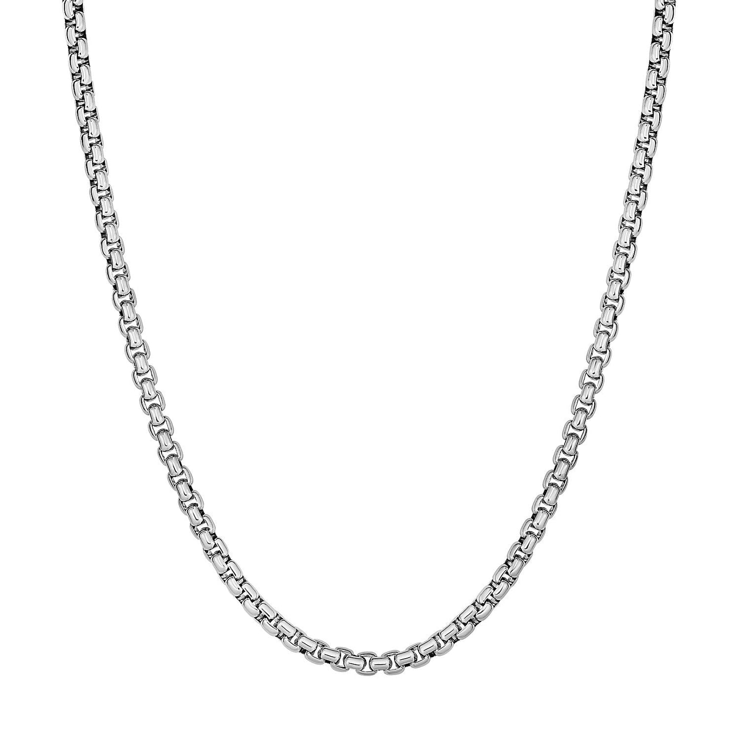 Collier en chaîne à maillons en argent sterling rhodié de 3,8 mm