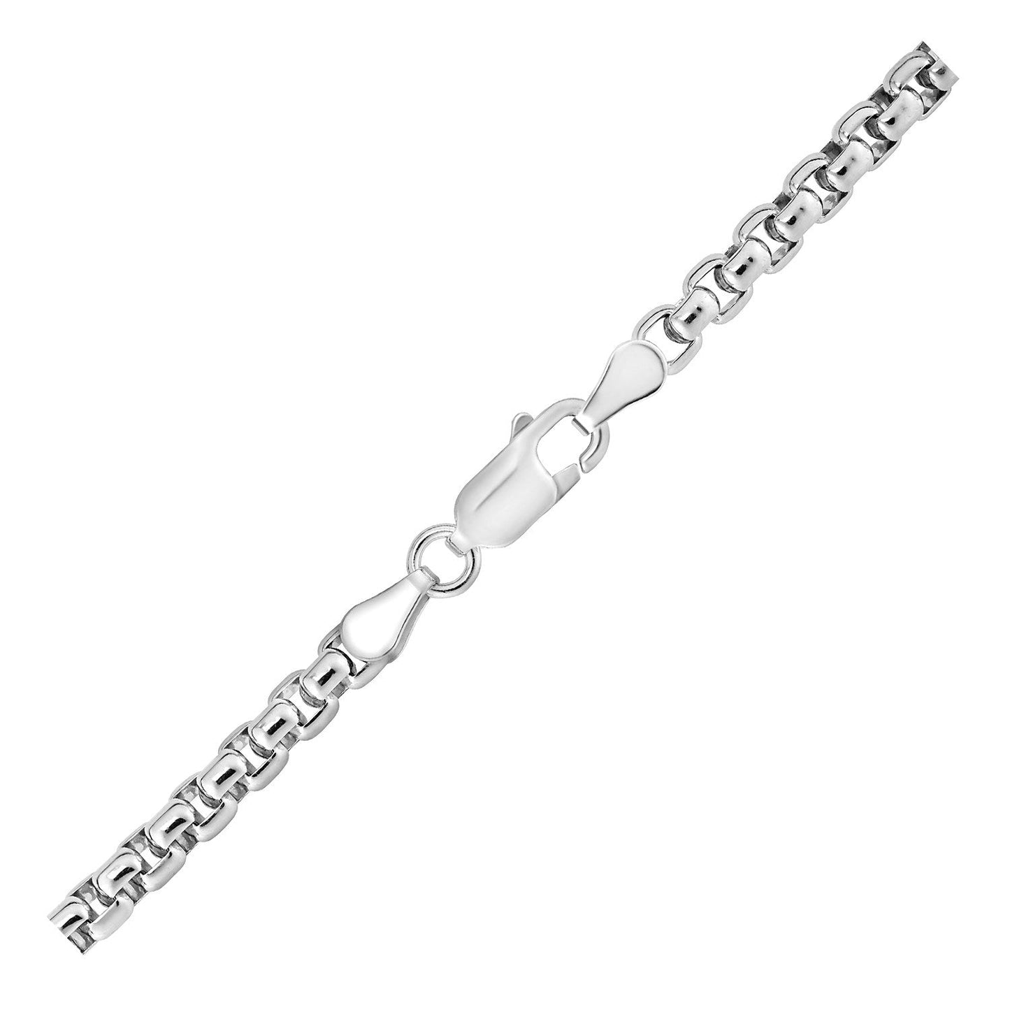 Collier en chaîne à maillons en argent sterling rhodié de 3,8 mm