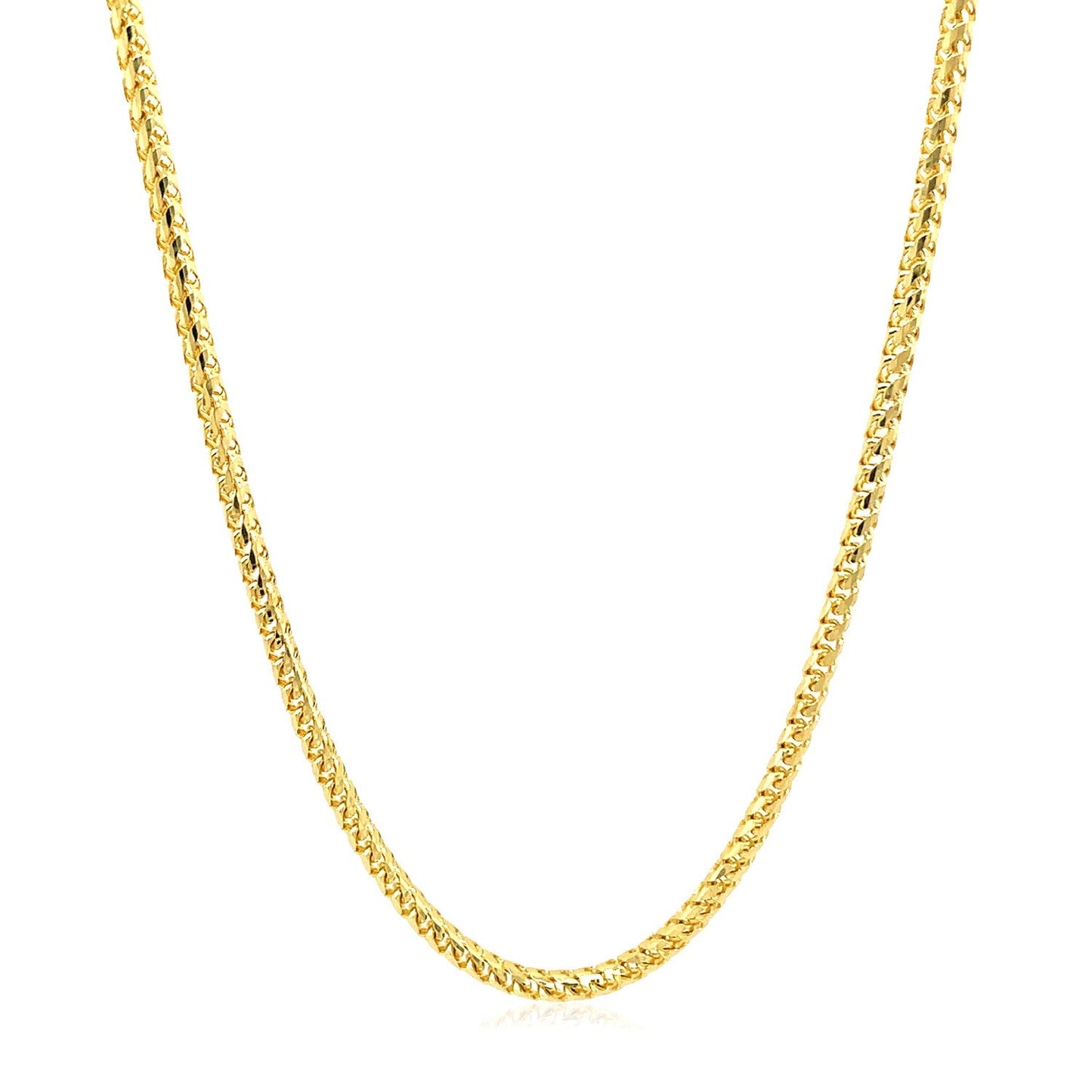 14k Yellow Gold Diamond Cut Round Franco Chain - 2.2mm