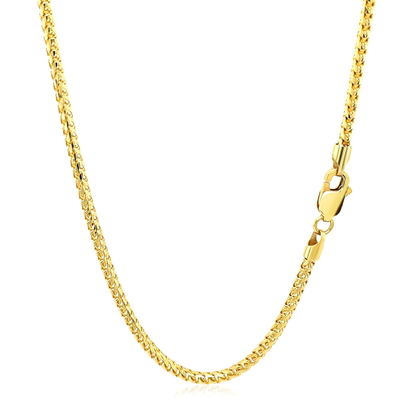 14k Yellow Gold Diamond Cut Round Franco Chain - 2.2mm