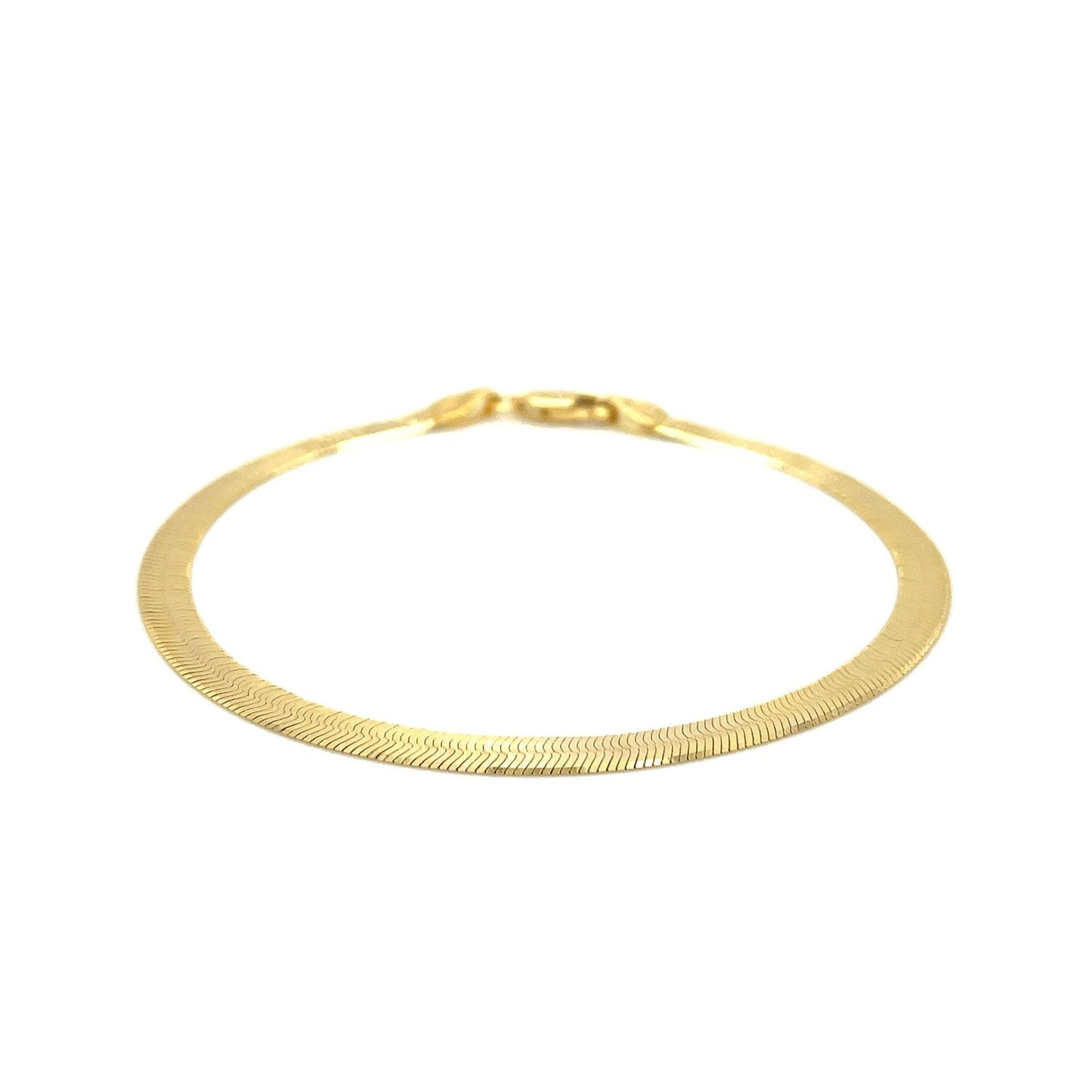 14k Yellow Gold Super Flex Herringbone Bracelet - 4.0mm