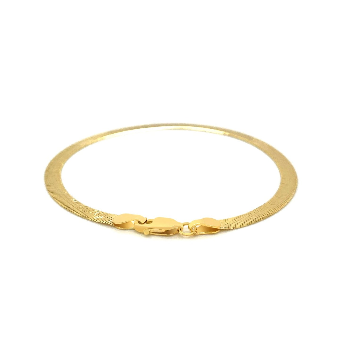 14k Yellow Gold Super Flex Herringbone Bracelet - 4.0mm