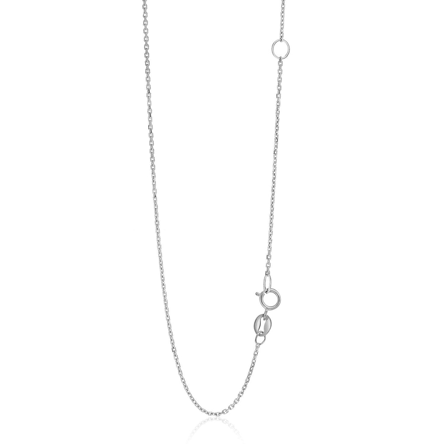 14k White Gold Adjustable Cable Chain Necklace