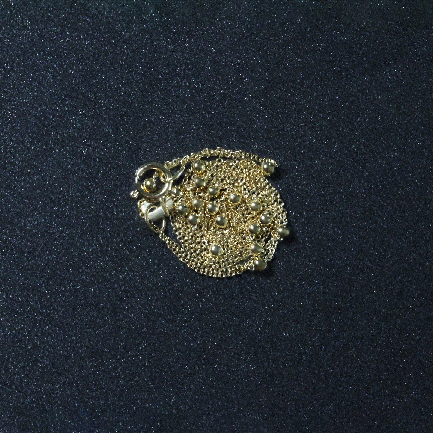 14k Yellow Gold Bead Links Saturn Chain - 18 inches