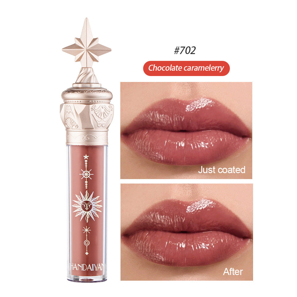 HANDAIYAN Small Star Stick Lip Gloss Lipstick Water Light Film Mirror Lip Glaze Glass Lip Gloss Moisturizing Lasting Not Easy To Fade - Korvel