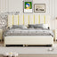 Elegant Queen Size Upholstered Platform Bed with Storage and Trundle