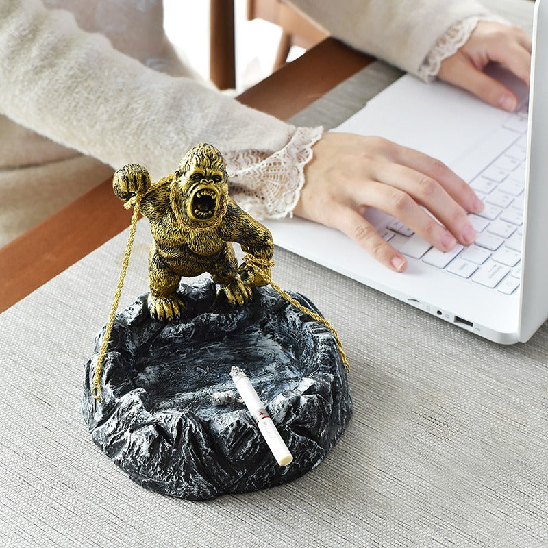 Creative King Kong domineering gorilla ashtray study decoration gift - Korvel