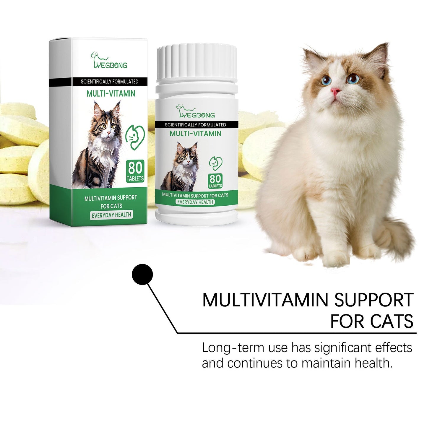 Premium Multivitamin Tablets for Cats