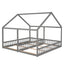 Twin Size House Platform Beds Two Shared Beds Gray - Korvel