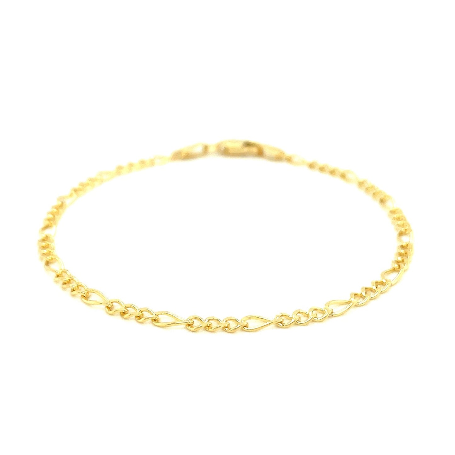 Bracelet Figaro en or jaune 10k de 2,6 mm