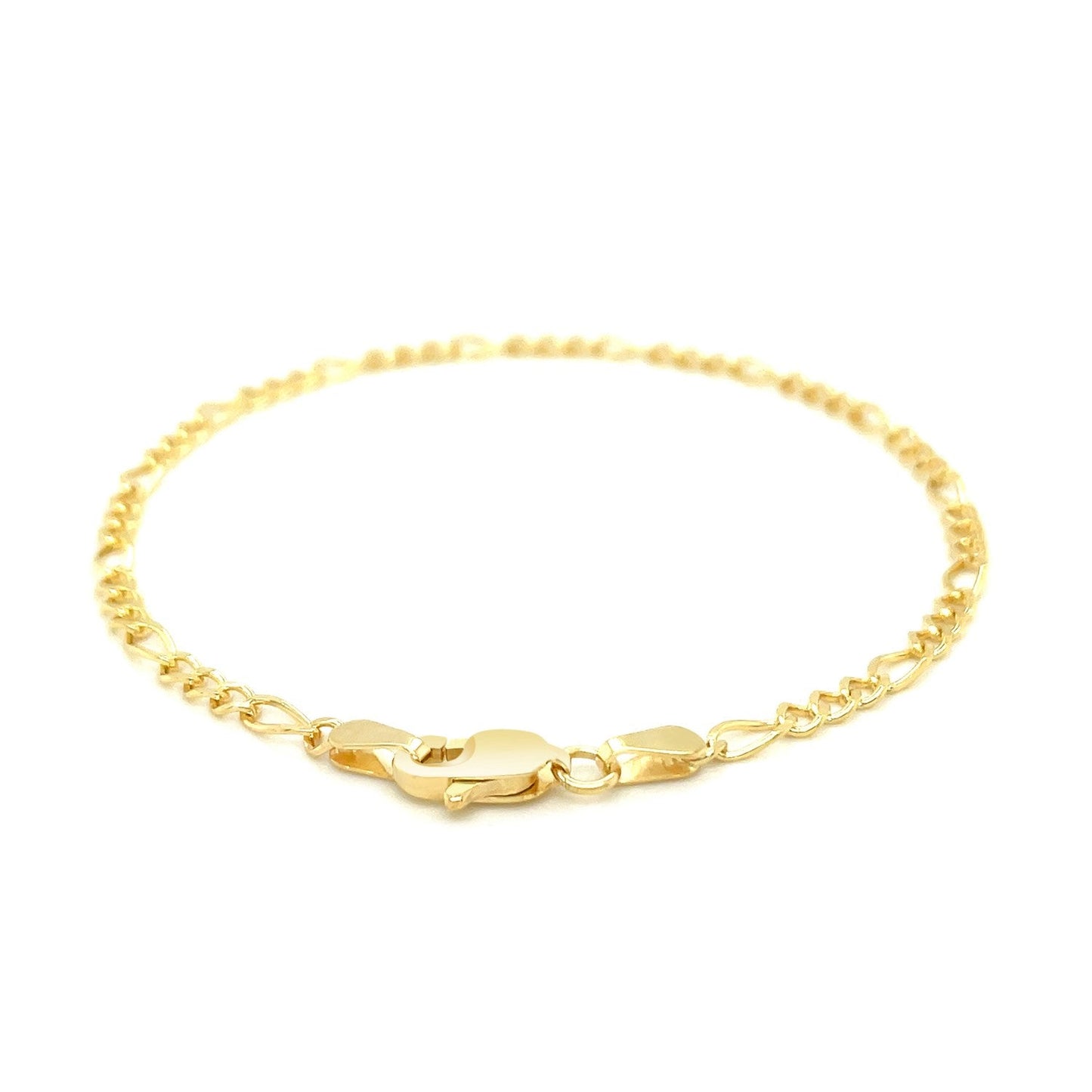 Bracelet Figaro en or jaune 10k de 2,6 mm