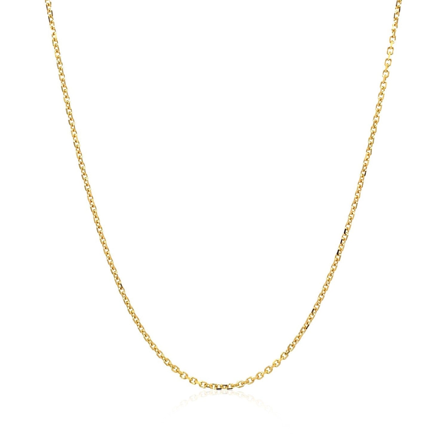 18k Yellow Gold Diamond Cut Cable Link Chain - 1.10 mm