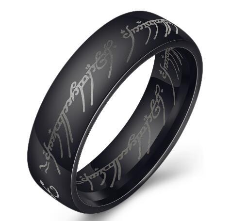Bague en acier inoxydable avec police arabe personnalisée
