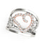Anillo de Diamante con Motivo de Corazón en Oro Blanco y Rosa de 14k