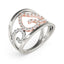 Anillo de Diamante con Motivo de Corazón en Oro Blanco y Rosa de 14k