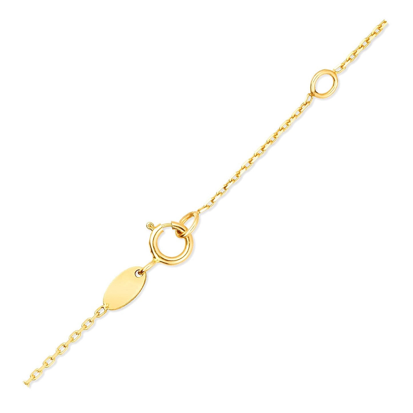 Collier en Chaîne en Or Jaune 14k avec Stations en Croix