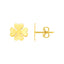14K Yellow Gold Four Leaf Clover Earrings