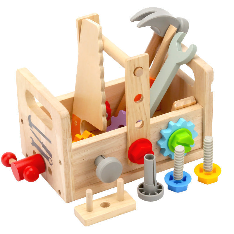 Children's Wooden Hand-Held Toolbox Puzzle Toy