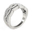 Anillo con Diamantes y Cuatro Curvas en Oro Blanco de 14k