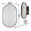 Matte Black Oval Embedded Medicine Cabinet with Mirror
