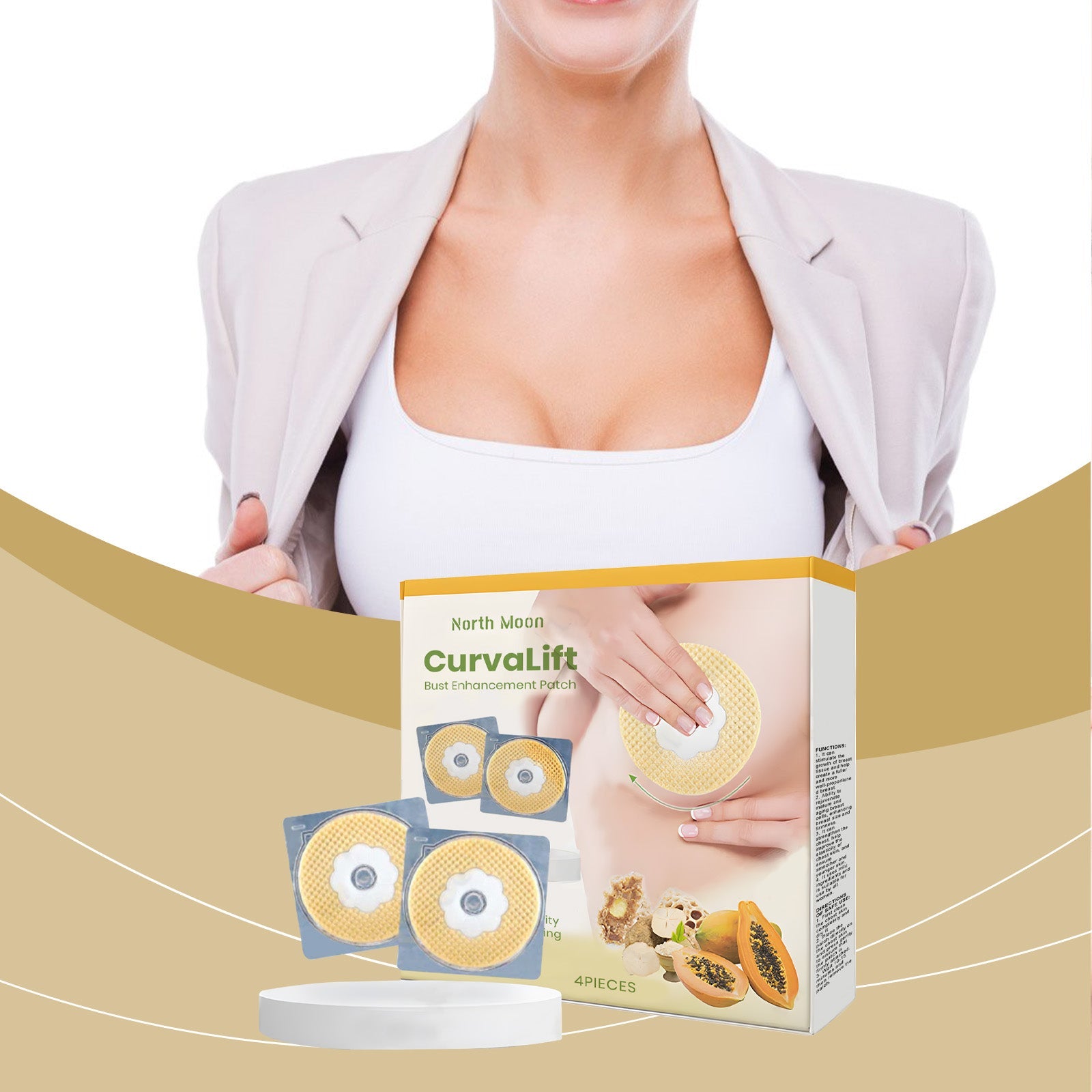 Women's Chest Patch, Women's Chest Patch Nourishing Care Chest Lightweight Breathable Invisible Patch - Korvel