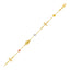 Pulsera de Oro Tri Color de 14k con Cruces y Medallones