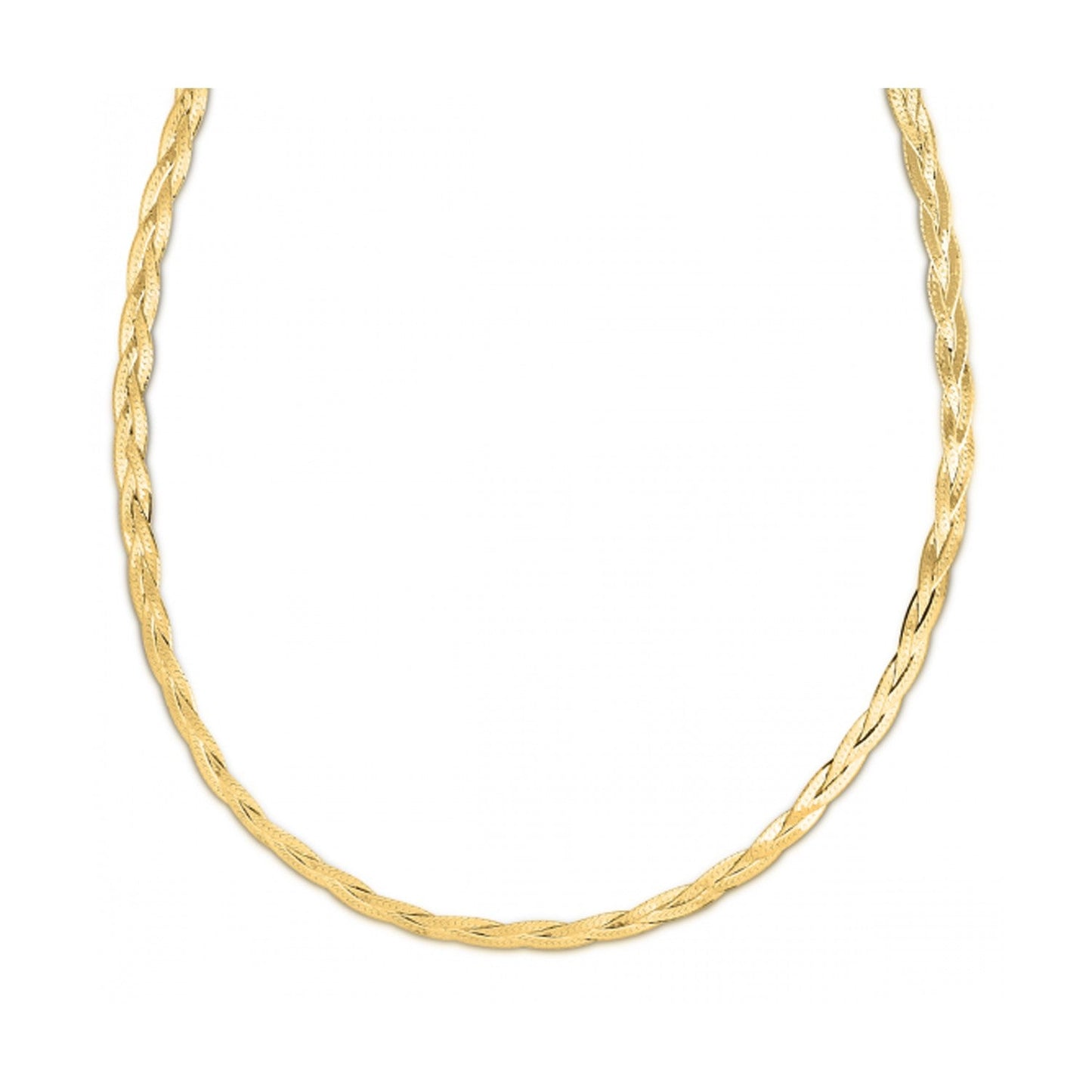 14k Yellow Gold Braided Herringbone Chain - 3.20 mm