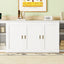 Full Size Murphy Bed with Shelves and USB Ports - White