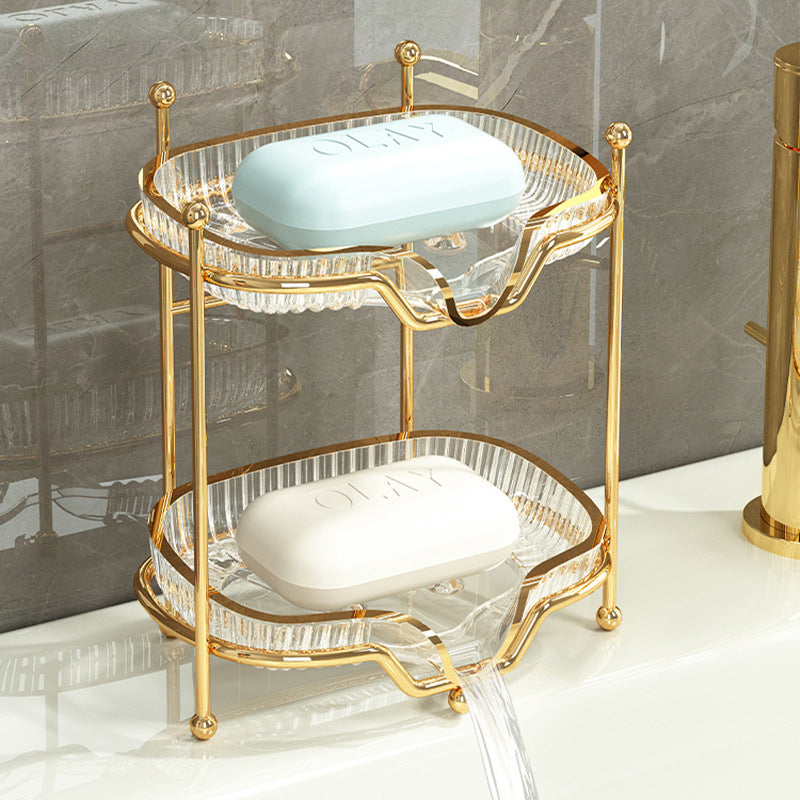 Premium Wall-Mounted Double-Layer Soap Rack