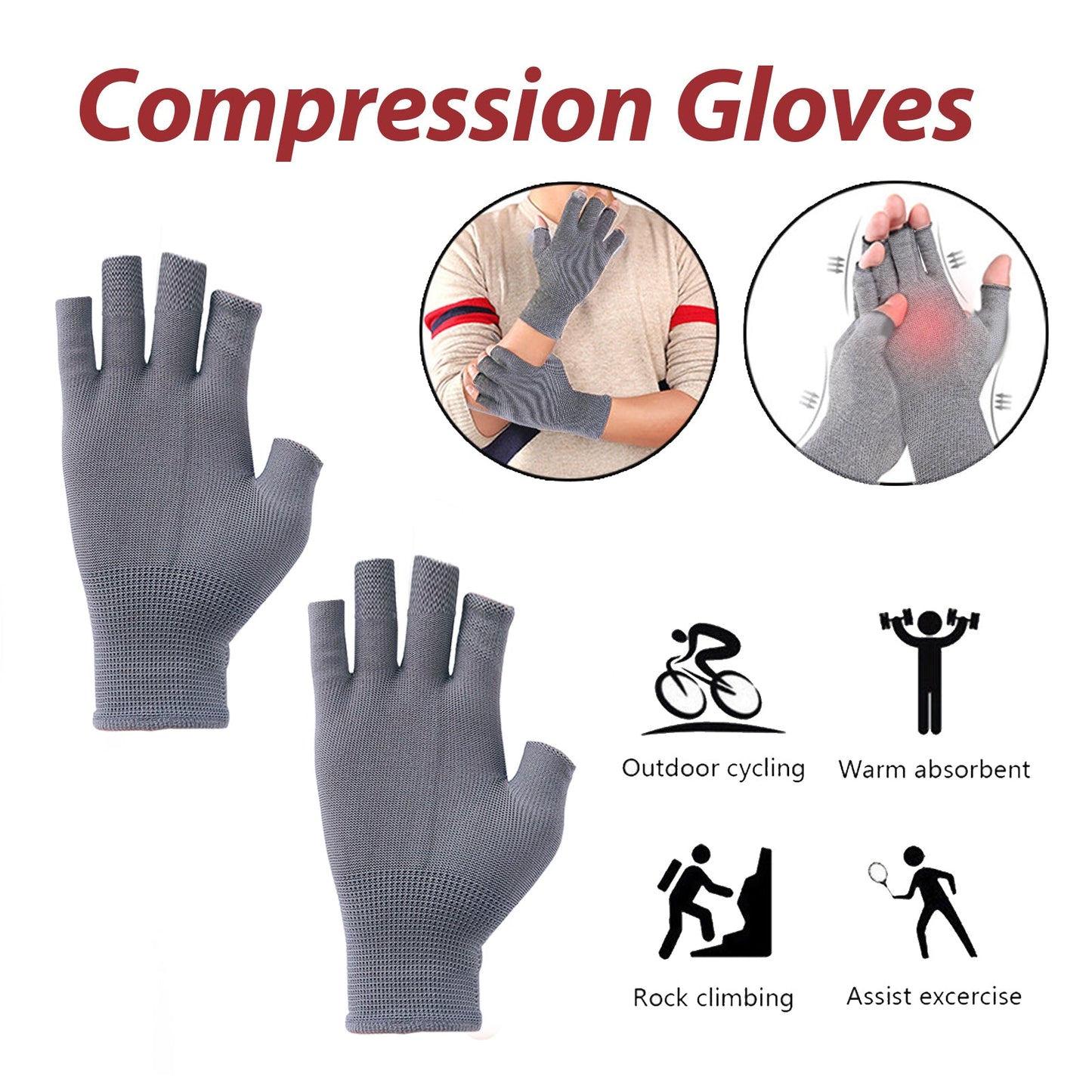 Joint Compression Gloves Relieve Hand Wrist Stiffness Thumb Joint Soreness Swelling Wrist Gloves - Korvel