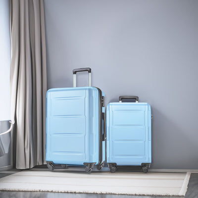 Expandable Spinner Wheel 2-Piece Luggage Set - Light Blue