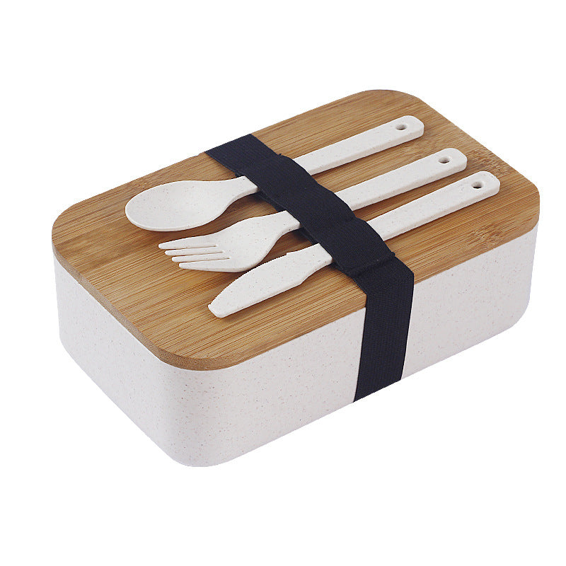 Japanese Style Double-Layer Bamboo Lid Bento Box