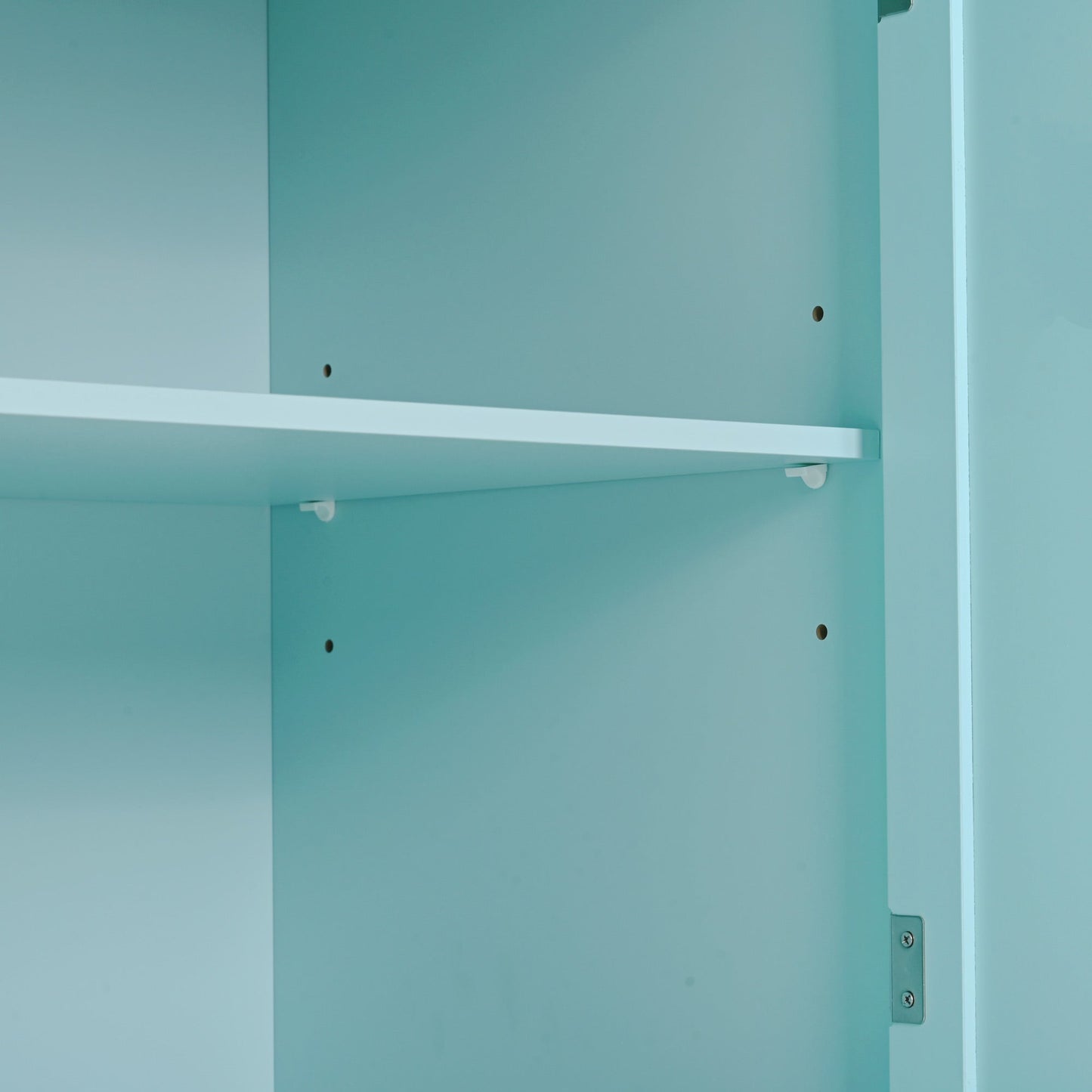Mint Green Kitchen Island Cart with 4 Doors and Drawers