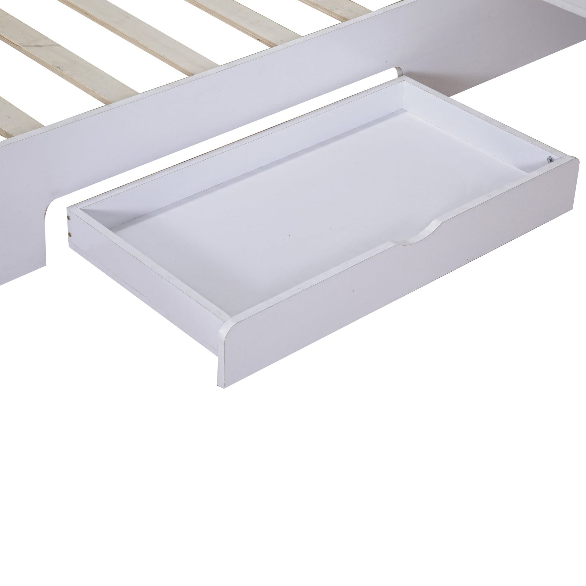 Queen Size Platform Bed with Headboard, Drawers, Shelves, USB Ports and Sockets  White - Korvel