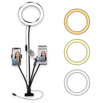 8-Inch Dimmable LED Ring Light Kit for Makeup and Streaming