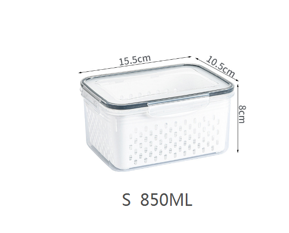 Kitchen food sealed preservation box fruit and vegetable drainage plastic storage box with lid - Korvel