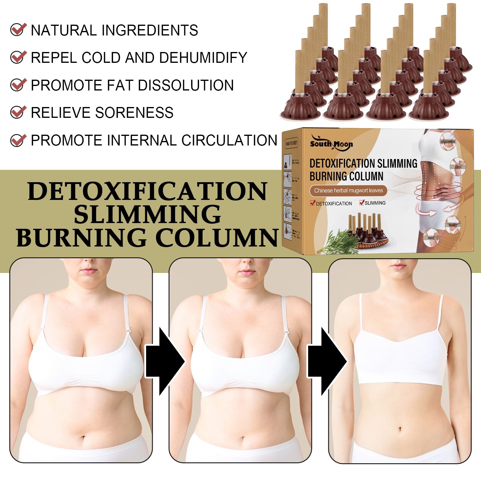 Detoxification Slimming Burning Column, Wormwood Burning Column Lifts Loose Skin Belly Firming And Shaping Body - Korvel