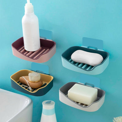 Bathroom soap box storage rack free perforated shelf drain toilet soap rack household suction cup wall-mounted soap box - Korvel