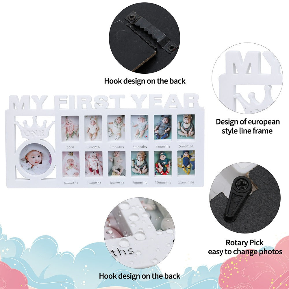 Newborn baby's 12 month growth record creative Korean style combination photo frame - Korvel