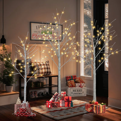 Lighted Artificial Birch Tree - 4FT, 5FT, 6FT Options