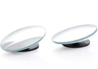 1 pair  360 Degree frameless ultrathin Wide Angle Round Convex Blind Spot mirror for parking Rear view mirror - Korvel