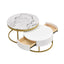 Mesa de café moderna redonda apilable con cajones en blanco