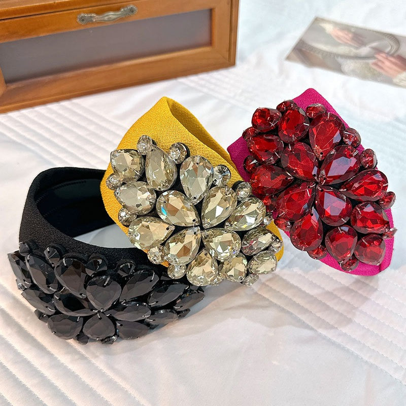 Elegant Solid Color Diamond Inlaid Anti-Slip Headband