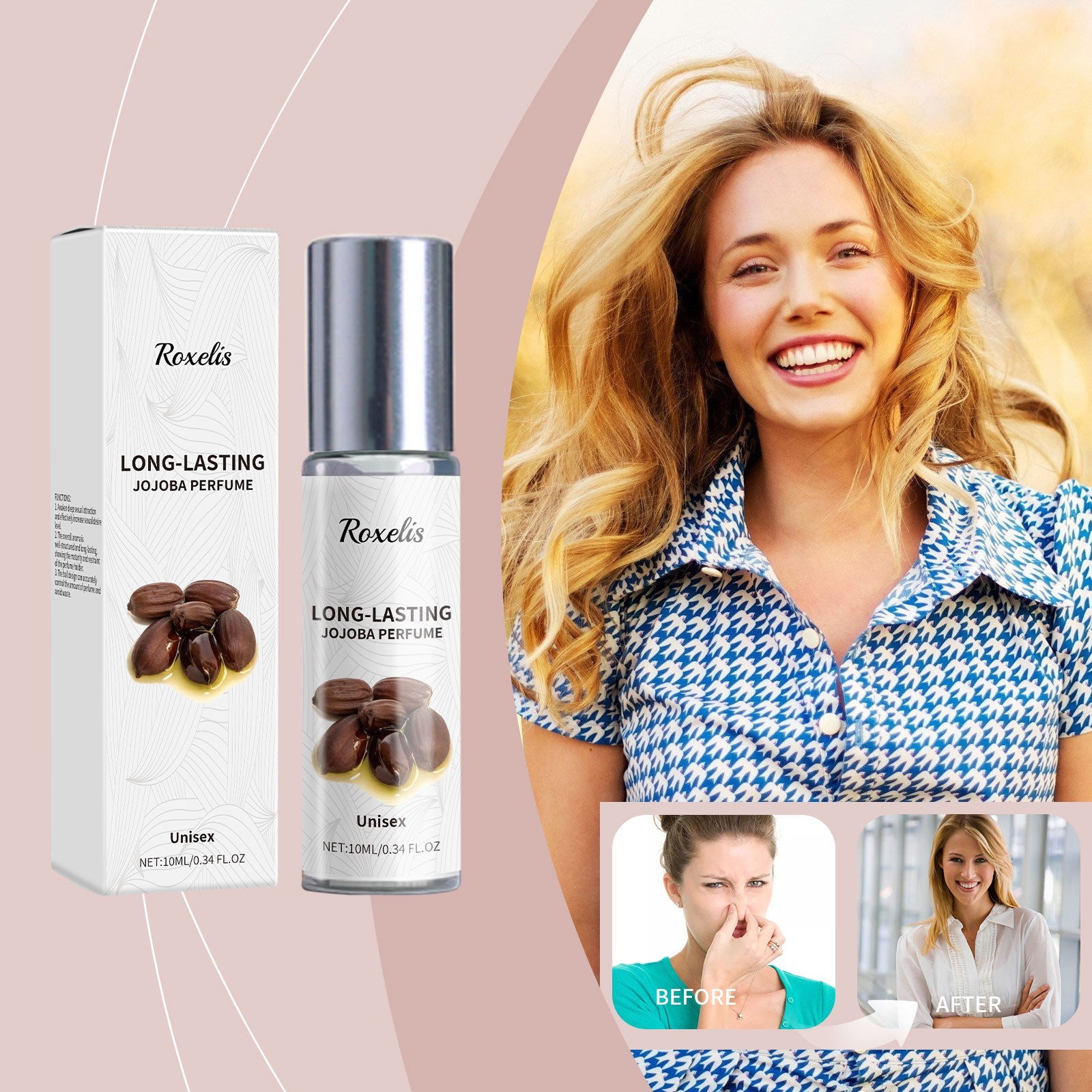 Jojoba Perfume Oil Jojoba Perfume Ball Cologne Lasting Fragrance Fresh Fragrance Light Elegant Perfume - Korvel